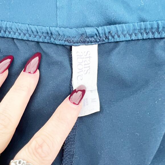 Stars Above Navy Silk PJ Shorts (with holes) M - Picture 4 of 5